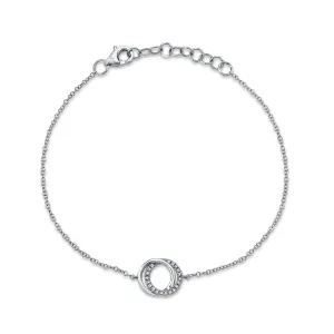 0.07CT DIAMOND LOVE KNOT CIRCLE BRACELET