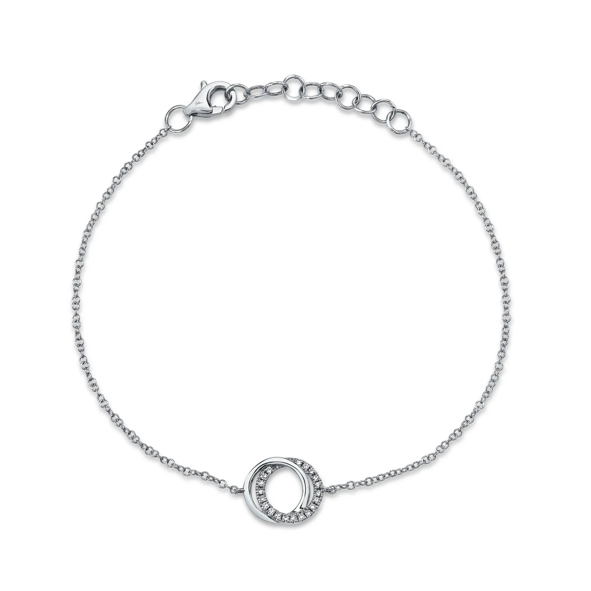 0.07CT DIAMOND LOVE KNOT CIRCLE BRACELET