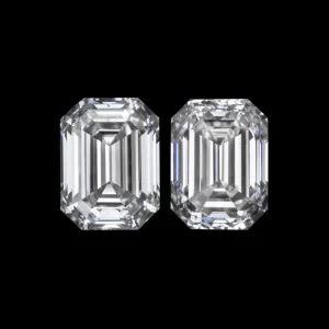 0.60ct GIA CERTIFIED DIAMOND STUD EARRINGS E VVS EMERALD CUT PAIR LOOSE NATURAL