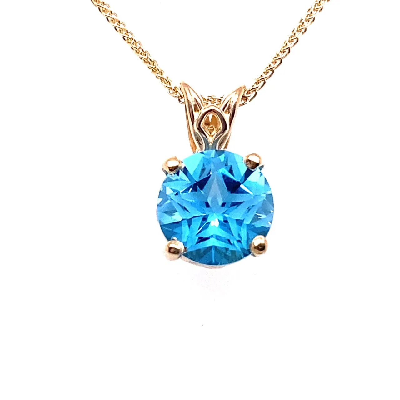 14 Karat Yellow Drop Gemstone Pendant