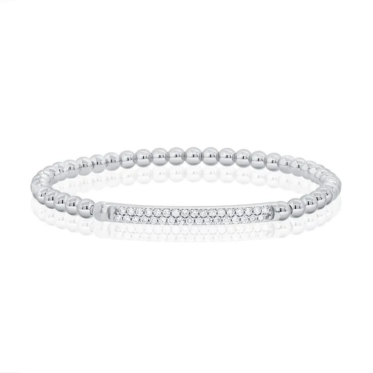 14k Gold 0.59Ct Diamond Bangle Bracelet with 34 Diamonds, available in White, Rose and Yellow Gold