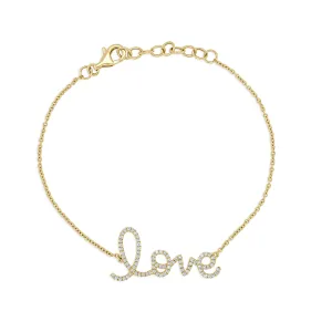 14K Gold & Diamond LOVE Bracelet - 0.28ct