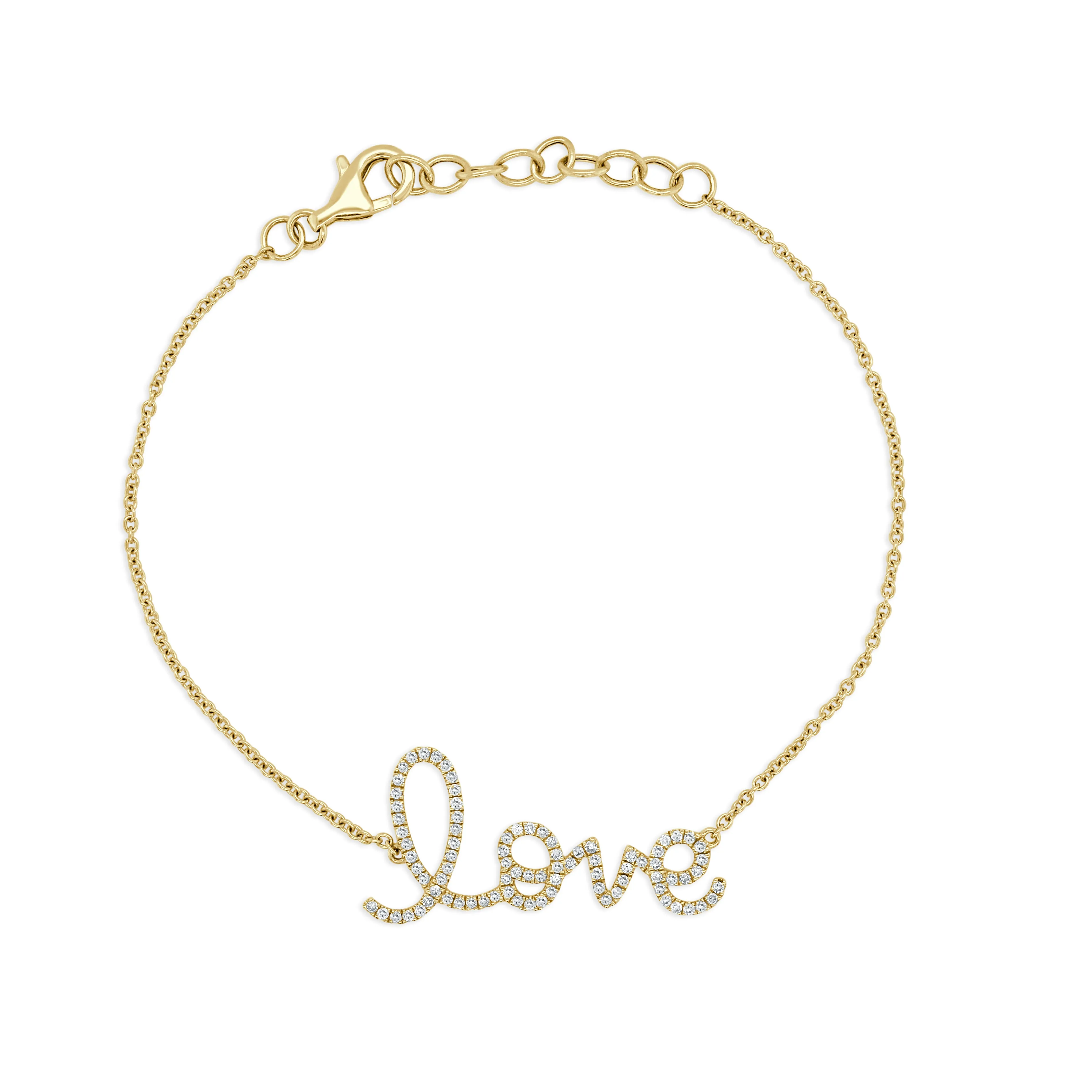 14K Gold & Diamond LOVE Bracelet - 0.28ct