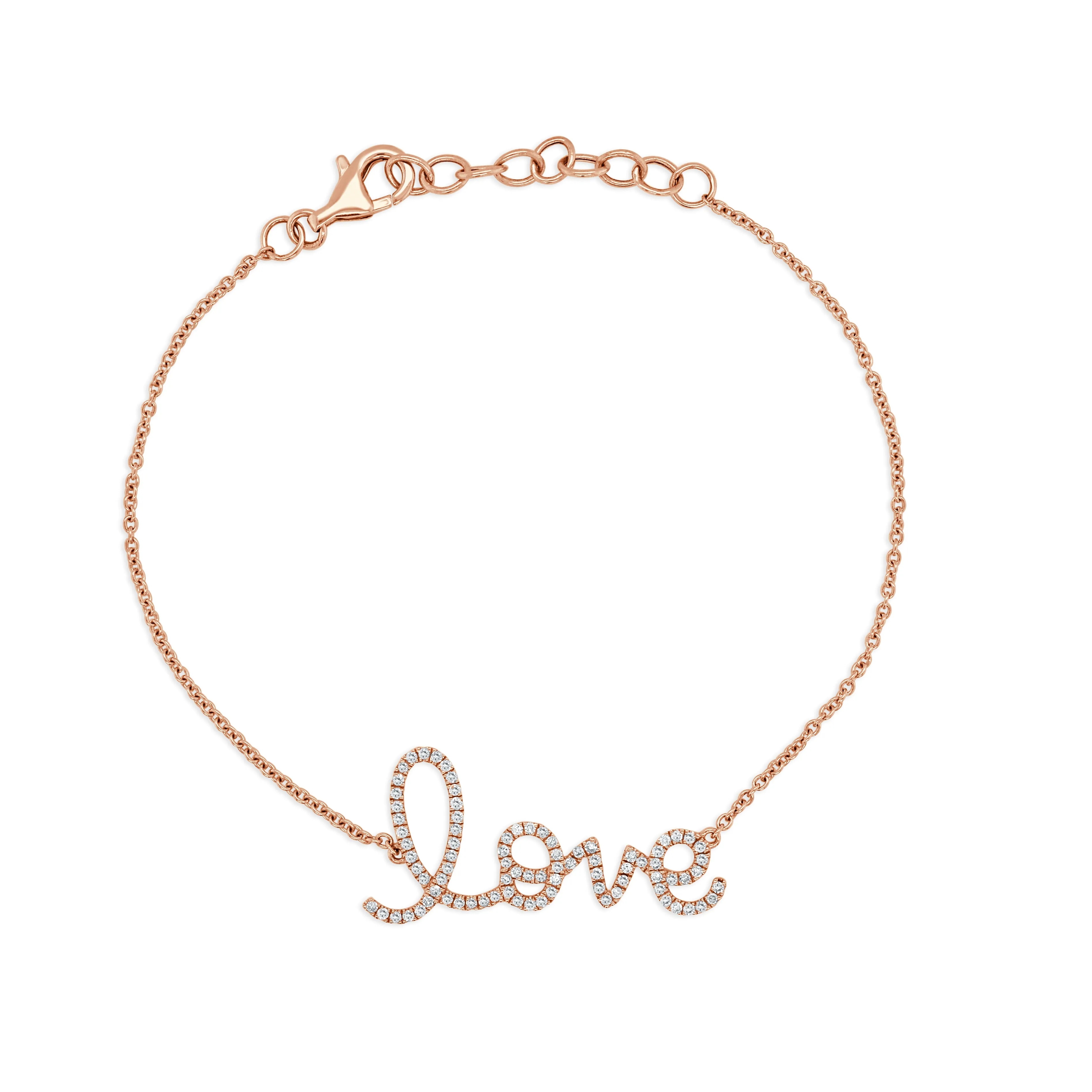 14K Gold & Diamond LOVE Bracelet - 0.28ct