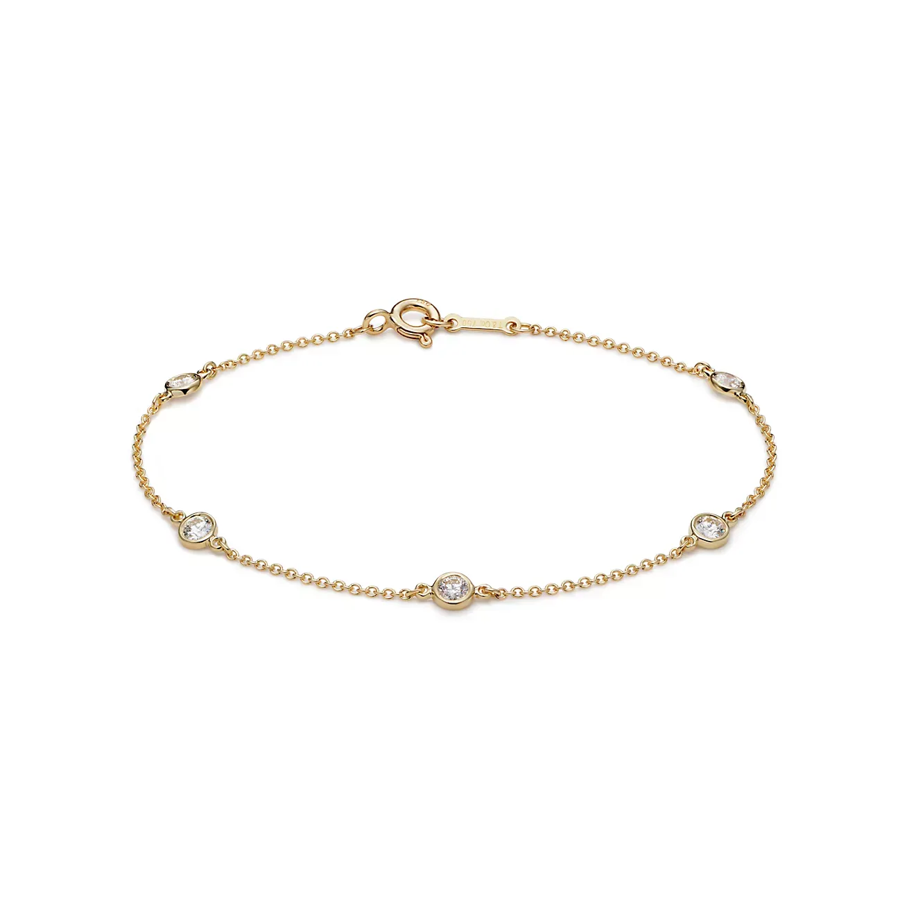 14k Gold Diamond by the Yard Bracelet 1.00Ct with 5 Diamonds, Available in White and Yellow Gold