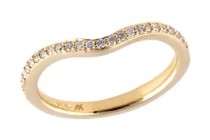 14K Gold Diamond Contour Band .13CTW