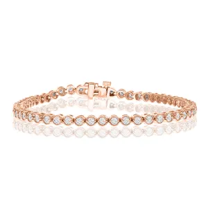 14K ROSE GOLD DIAMOND MILGRAIN BRACELET - 3.00CTW