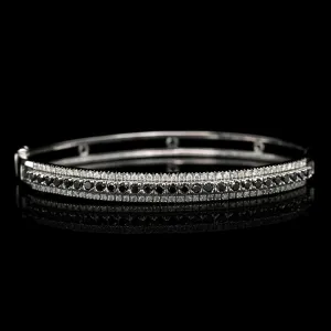 14K White Gold Estate Black Diamond Bracelet