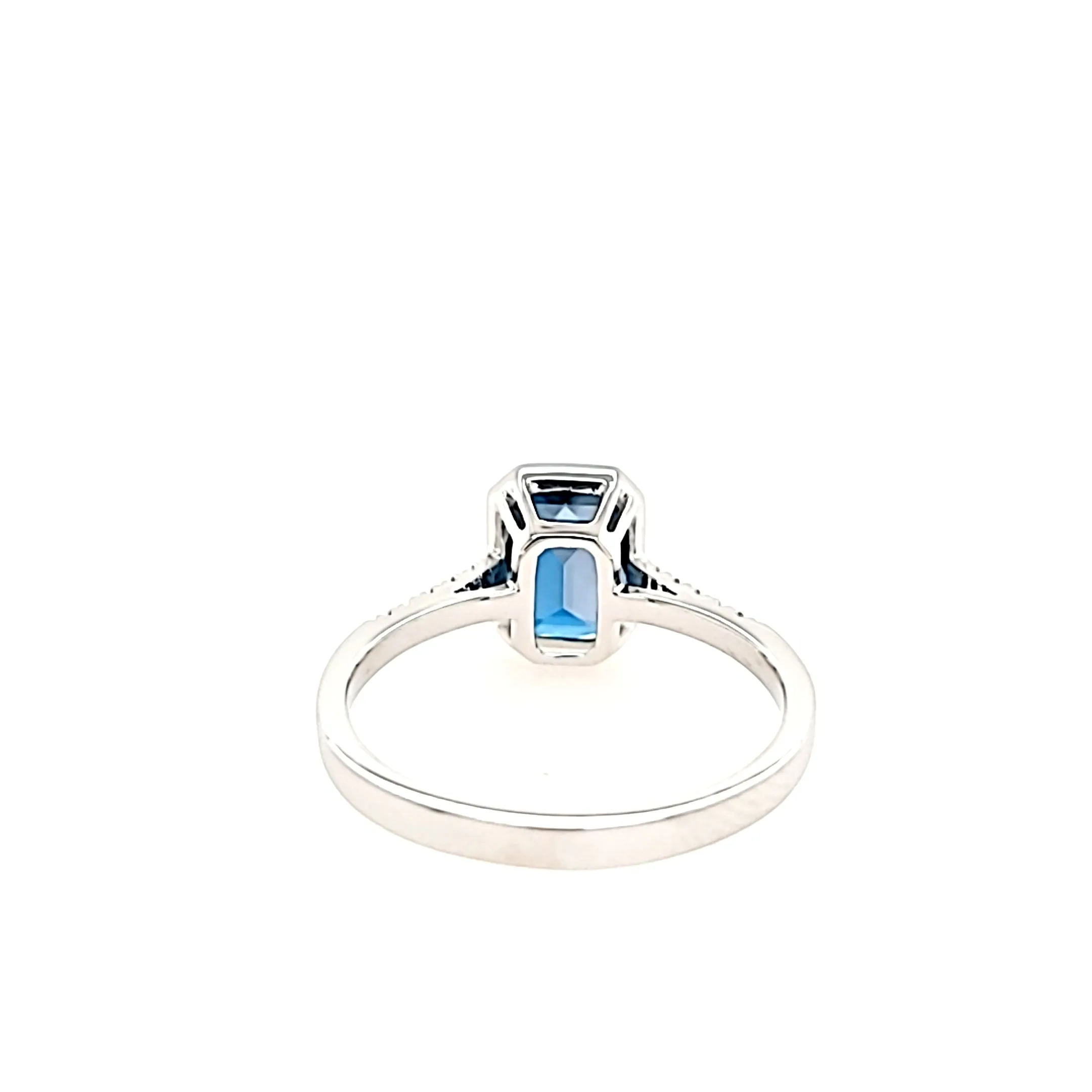 14k White Gold London Blue Topaz & Diamond Ring (I8020)