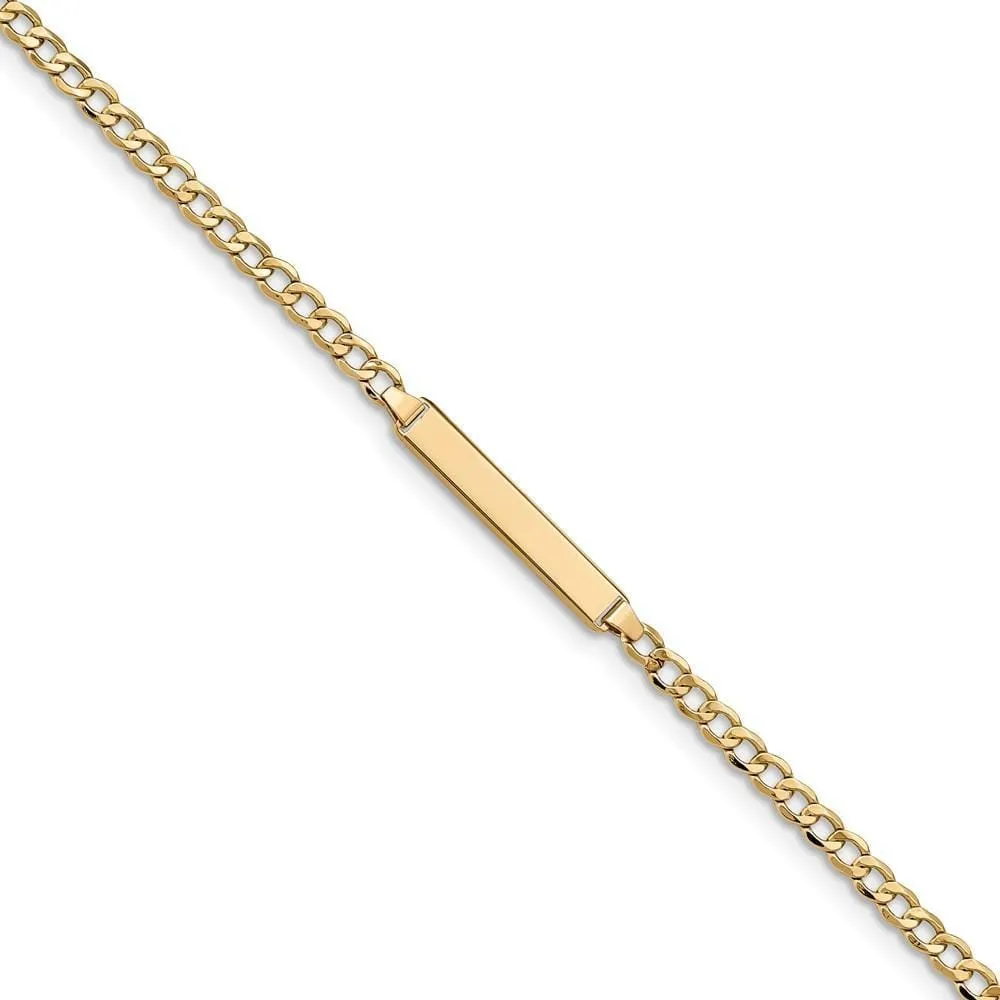 14K Yellow Gold Children Cuban Link ID Bracelet