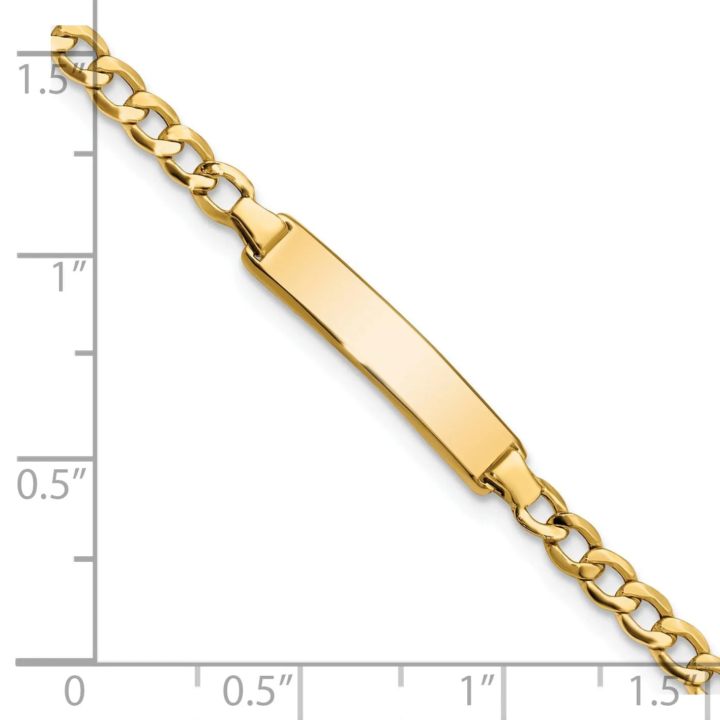 14K Yellow Gold Children Cuban Link ID Bracelet