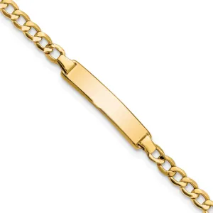 14K Yellow Gold Children Cuban Link ID Bracelet