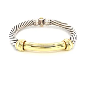 14K Yellow Gold   Sterling Silver Metro Bangle