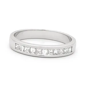 18ct Channel Set Princess & Baget Diamond Wedding Ring