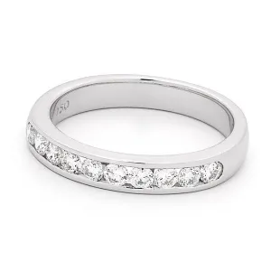 18ct Diamond Channel Set Straight Wedding Ring