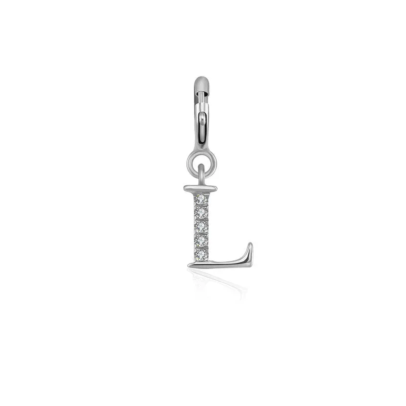 18k Gold Letter "L" Diamond Charms