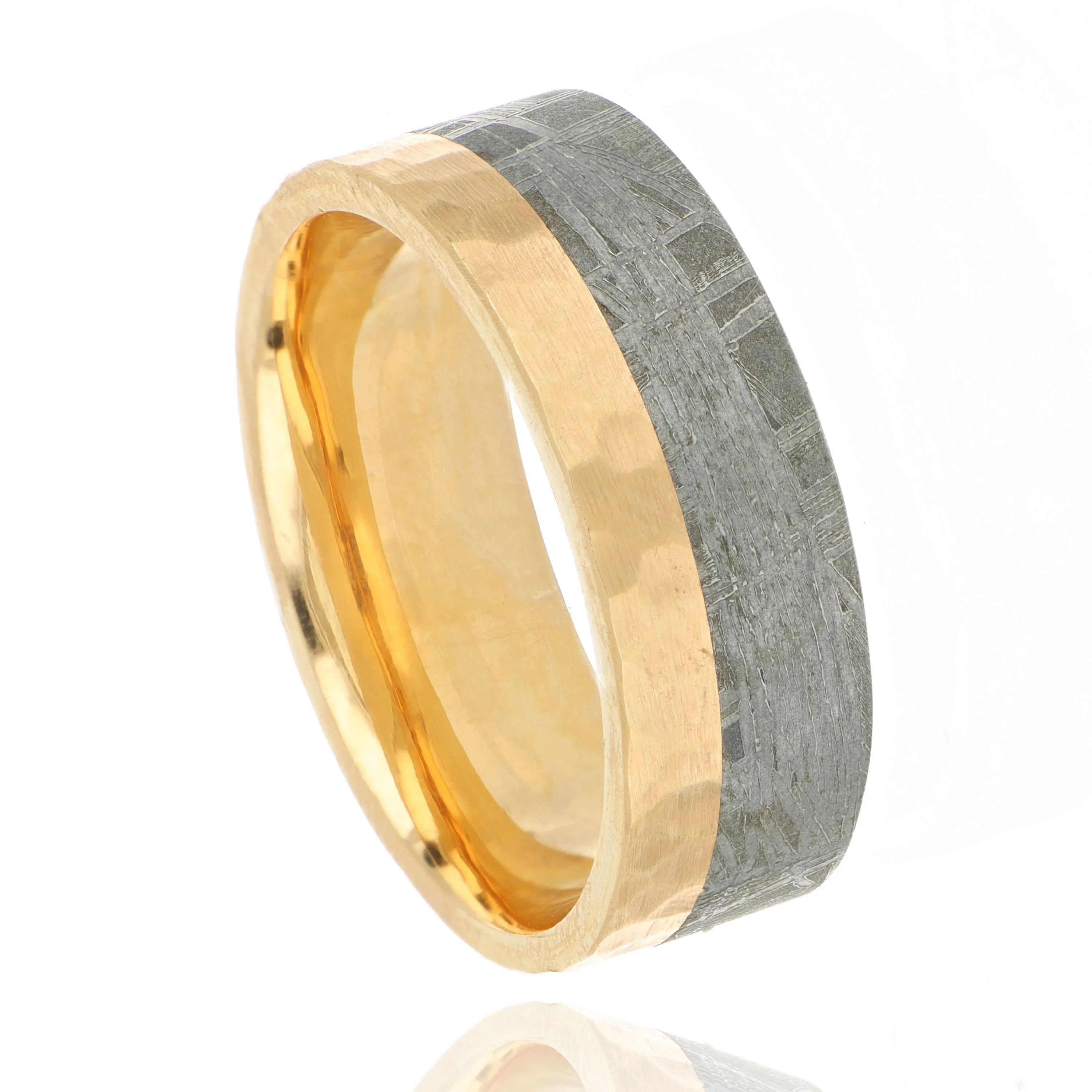 18k Rose Gold and Meteorite Men's Wedding Band