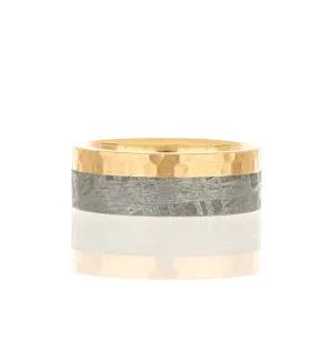 18k Rose Gold and Meteorite Men's Wedding Band