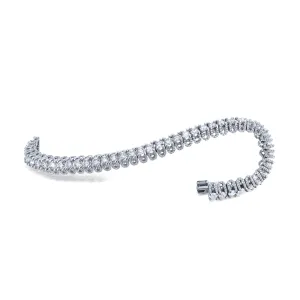 18K WHITE GOLD TENNIS BRACELET WITH DIAMOND PAVE