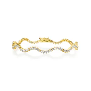 3-Prong Diamond Wave Tennis Bracelet