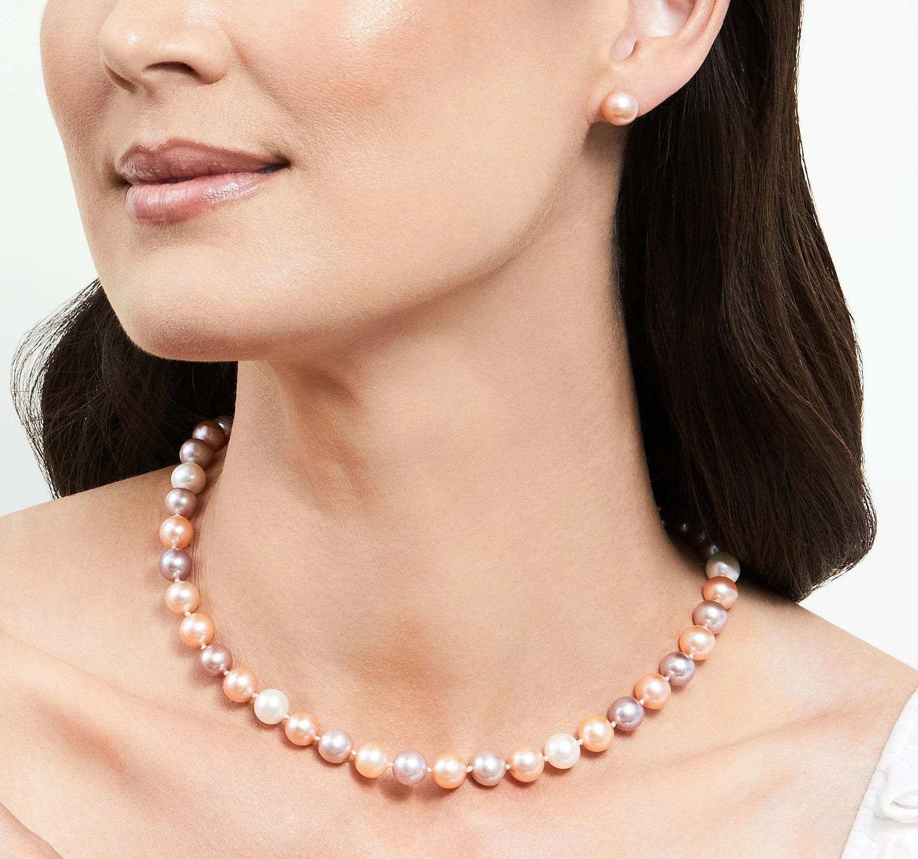 8.5-9.5mm Freshwater Multicolor Pearl Necklace  - AAA Quality