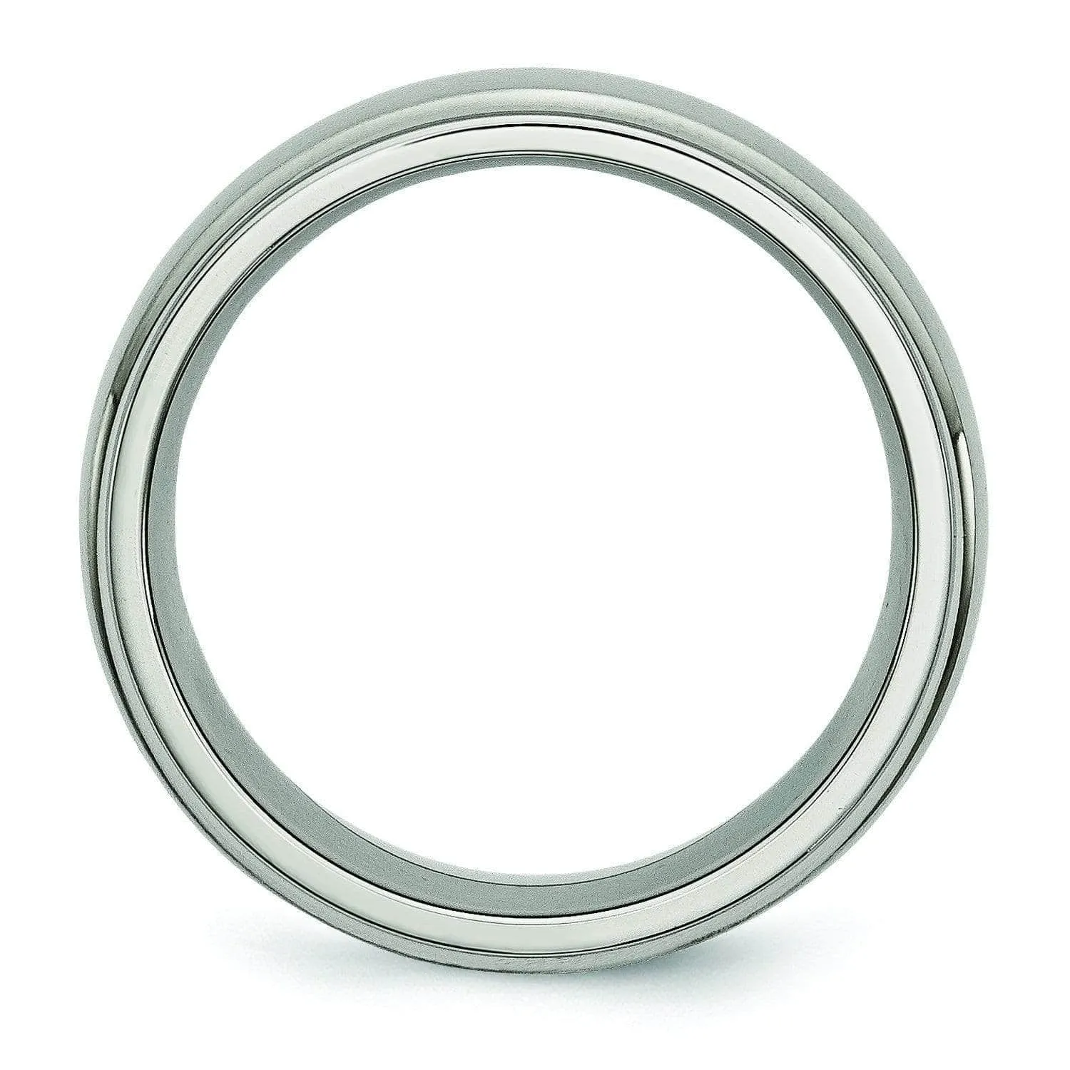 8mm Titanium Wedding Ring Step Edge Matte Finish