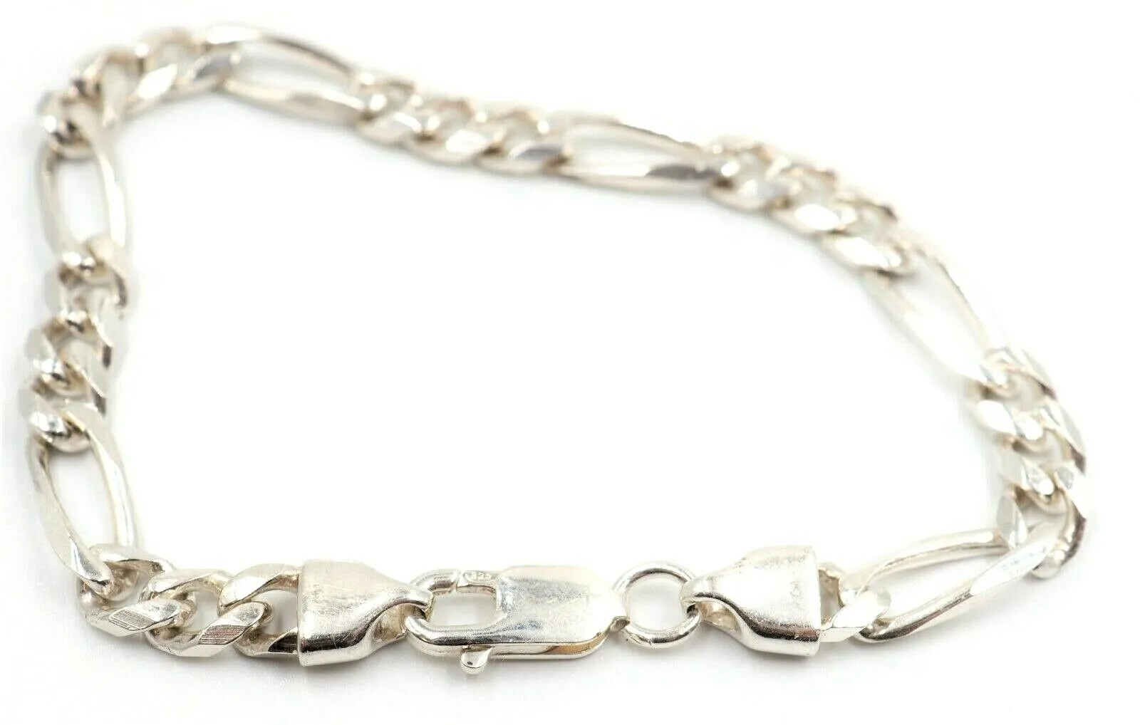 925 Sterling Silver Chain Bracelet with Figaro Chain