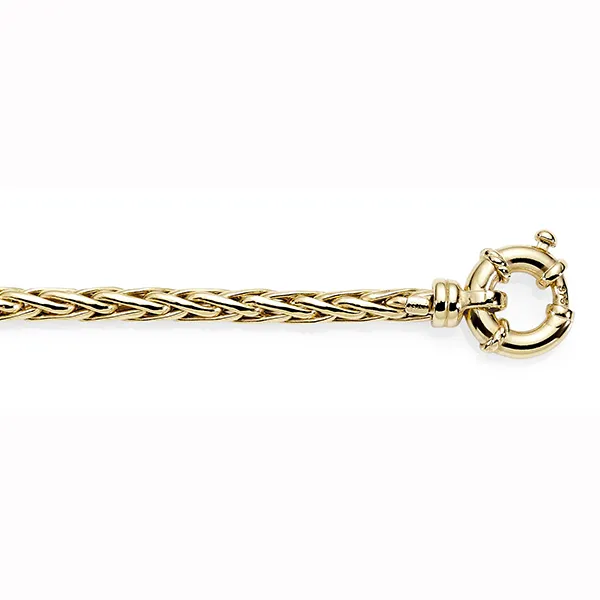 9CT GOLD BONDED SILVER WHEAT BRACELET