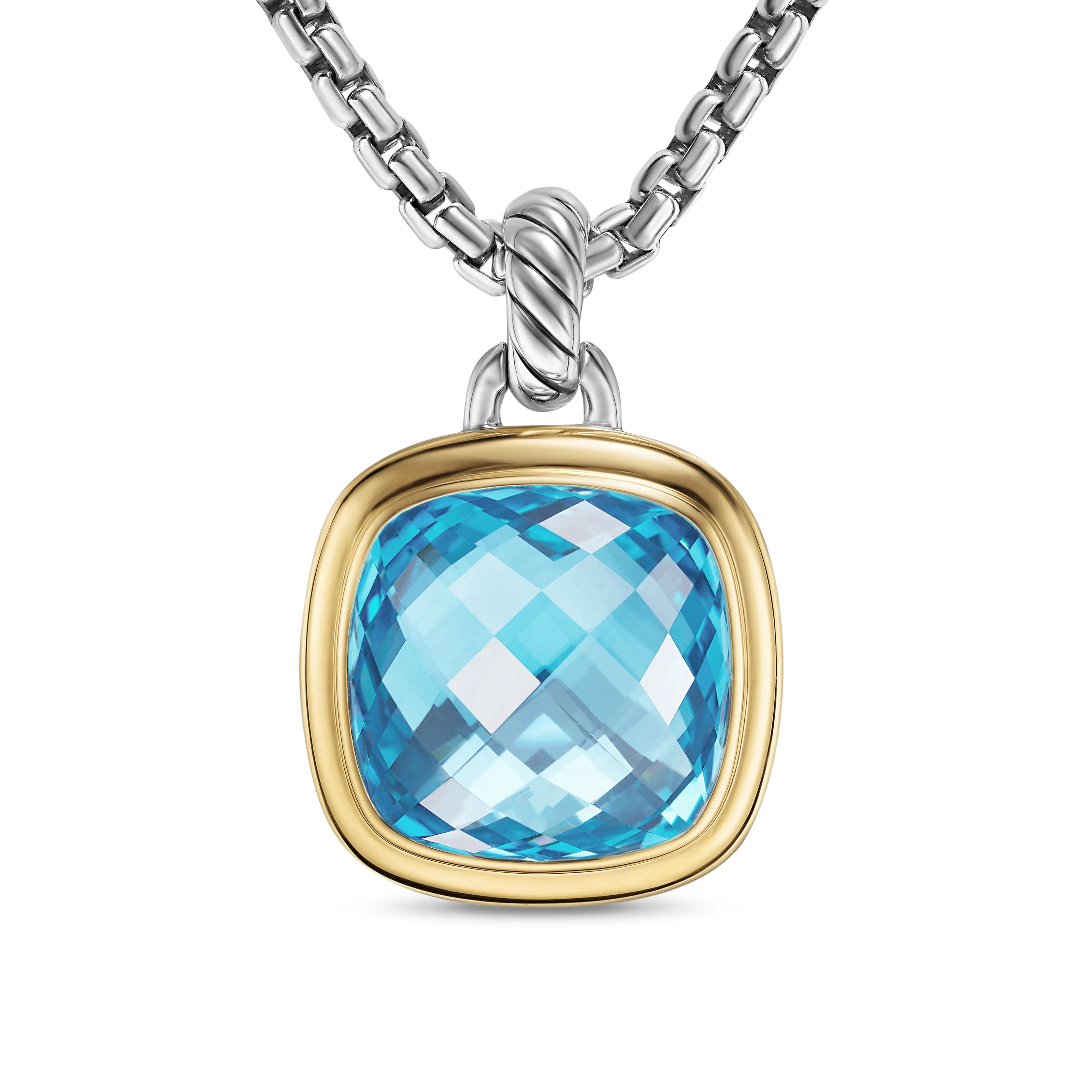 Albion® Pendant in Sterling Silver with 18K Yellow Gold and Blue Topaz\, 15mm