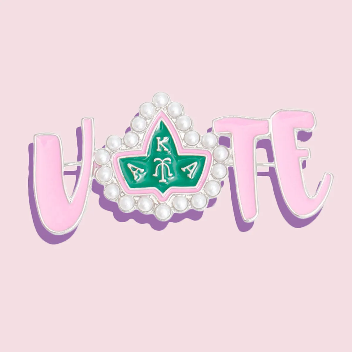 Alpha Kappa Alpha Inspired Vote Pin / Brooch