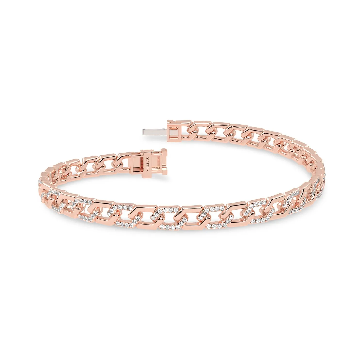 Alternating Diamond Hexagon Link Bracelet