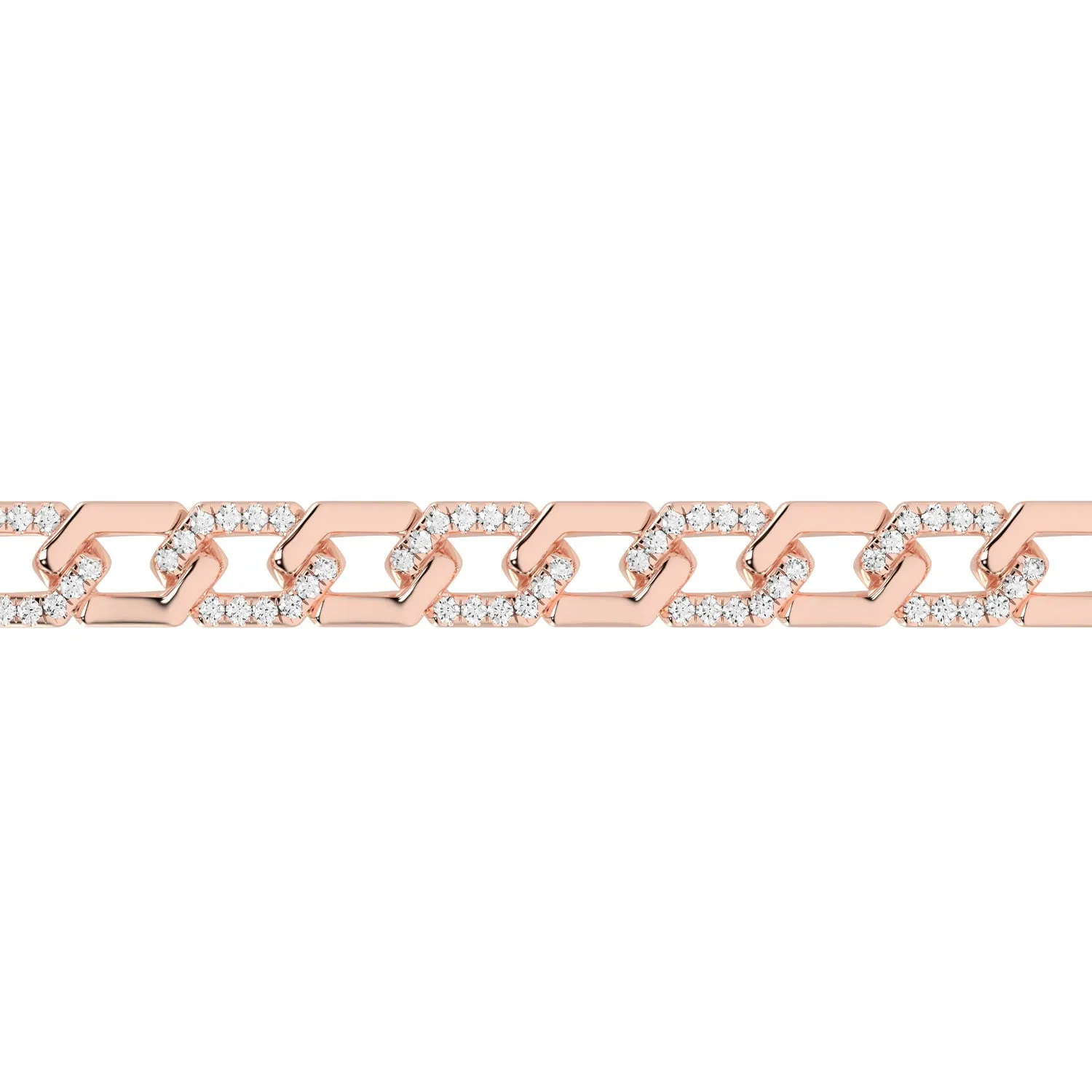 Alternating Diamond Hexagon Link Bracelet