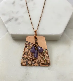 Amethyst and copper necklace