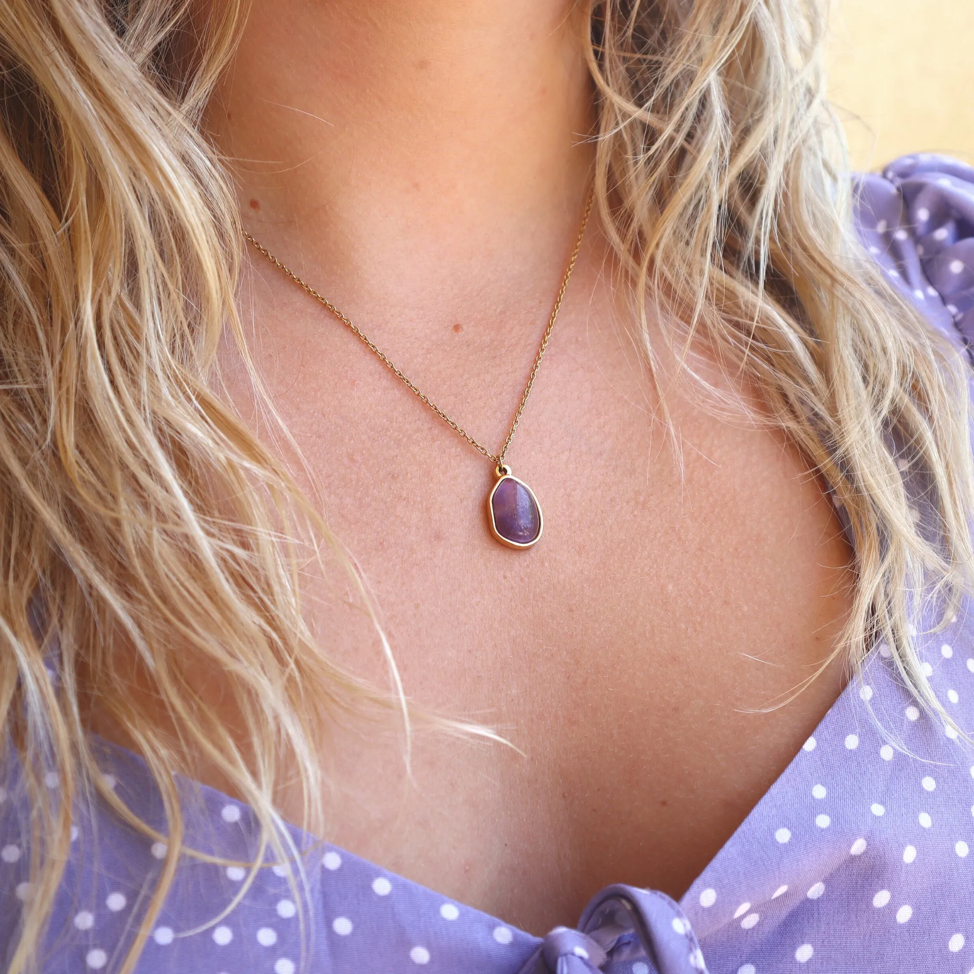 Amethyst Drop Necklace