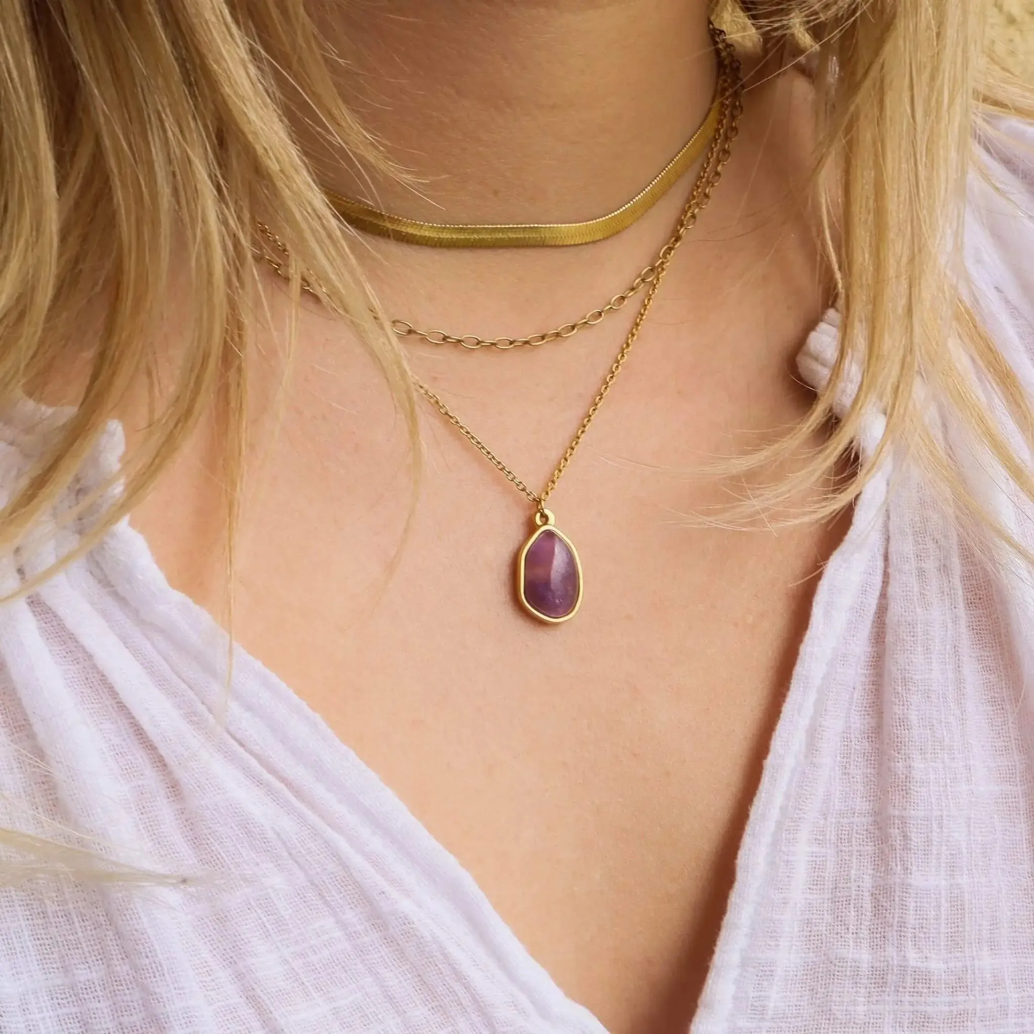 Amethyst Drop Necklace