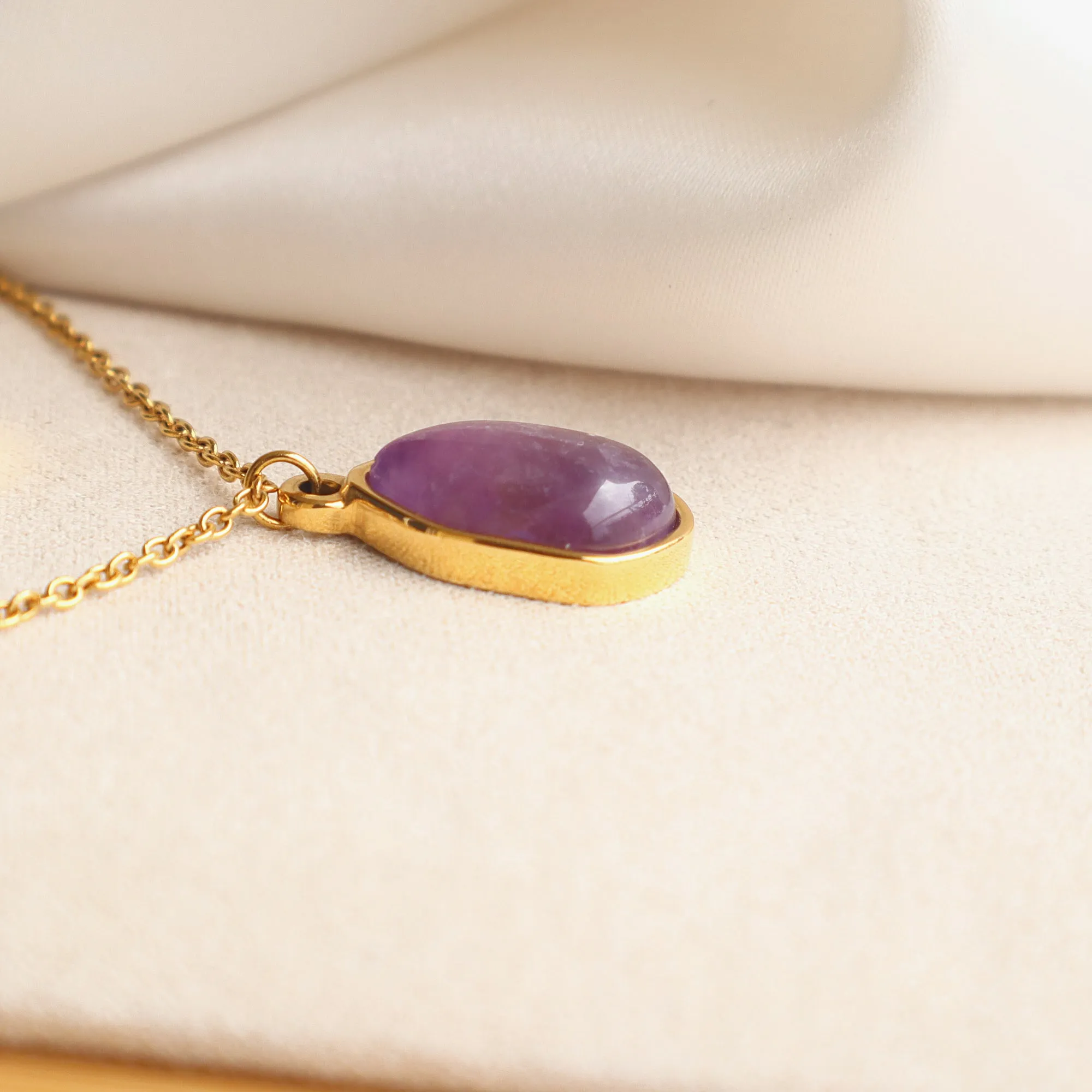 Amethyst Drop Necklace