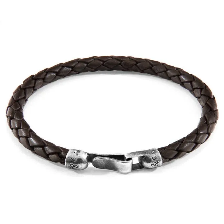 Anchor & Crew Skye Silver and Braided Leather Bracelet