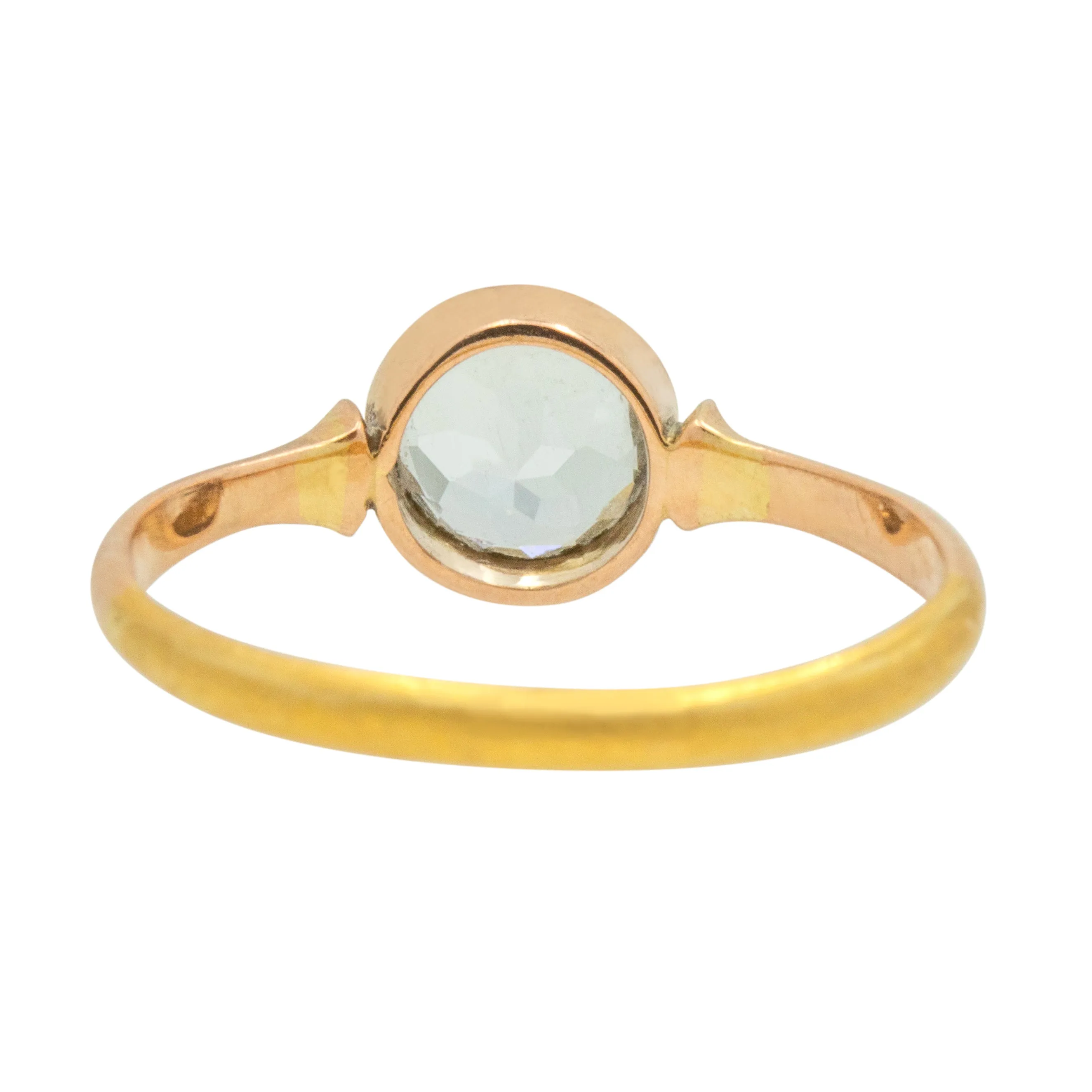 Antique 18ct Gold Aquamarine Solitaire Ring, 0.50ct