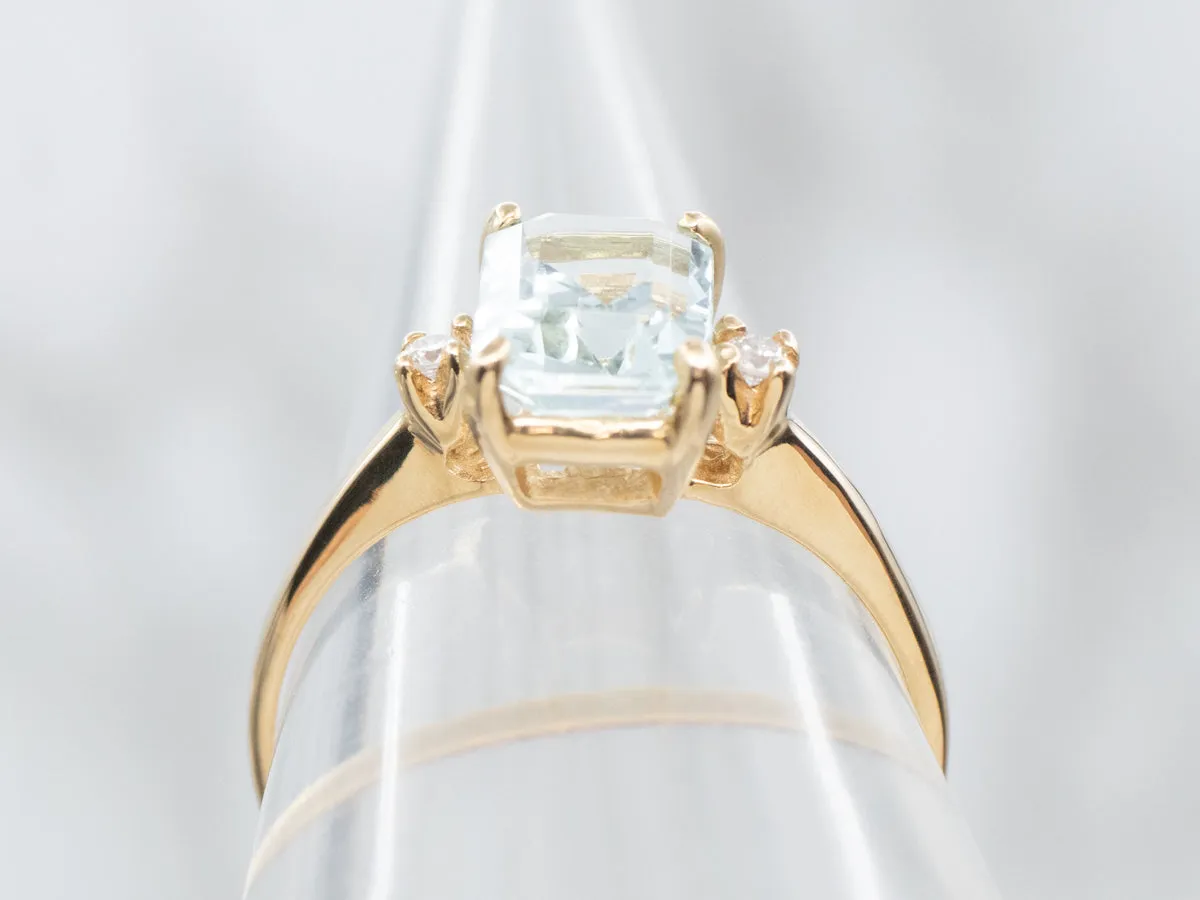 Aquamarine and Diamond Ring