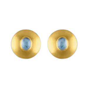 Aquamarine Disc Shaped Earrings