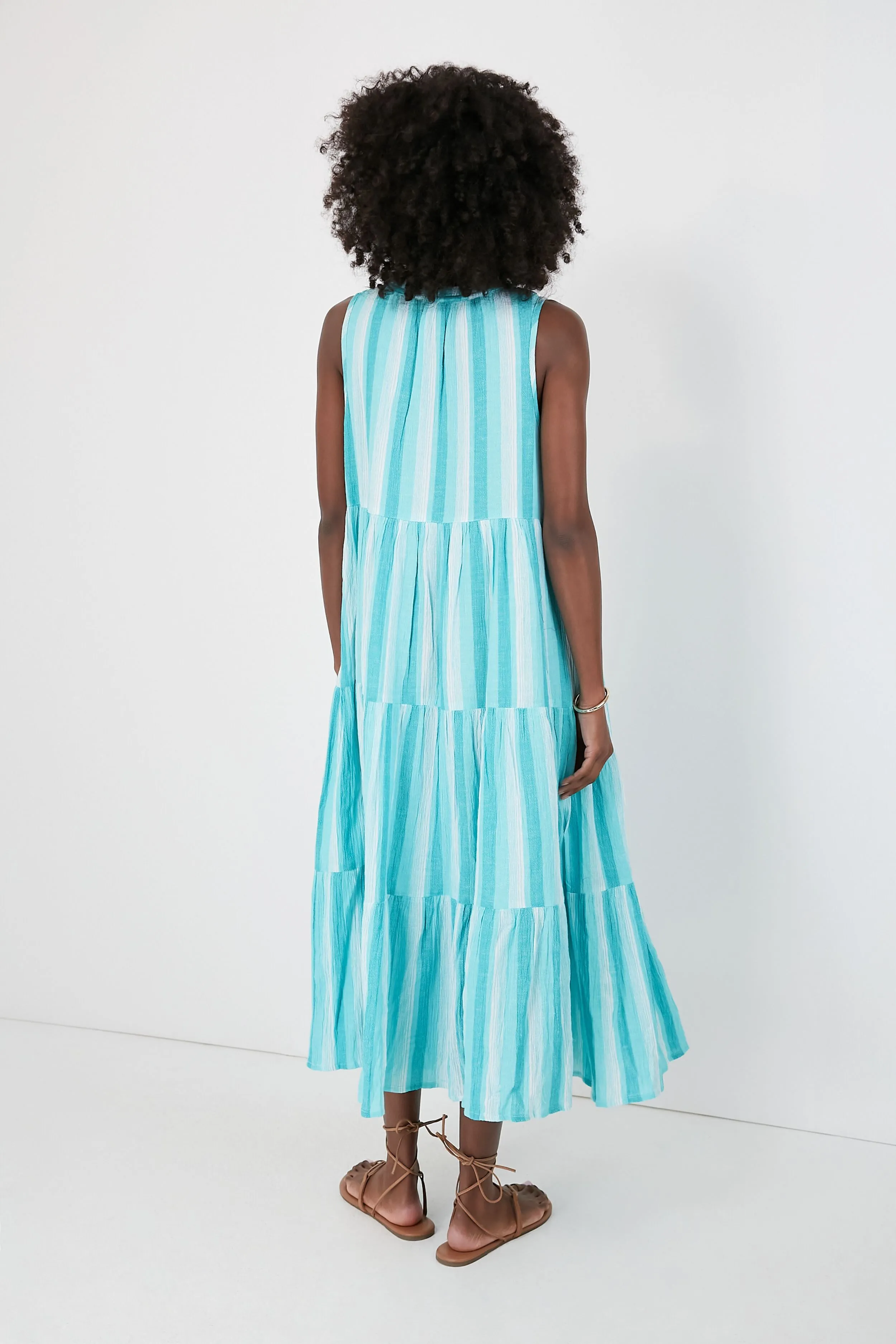 Aquamarine Stripe Salty Paloma Caftan