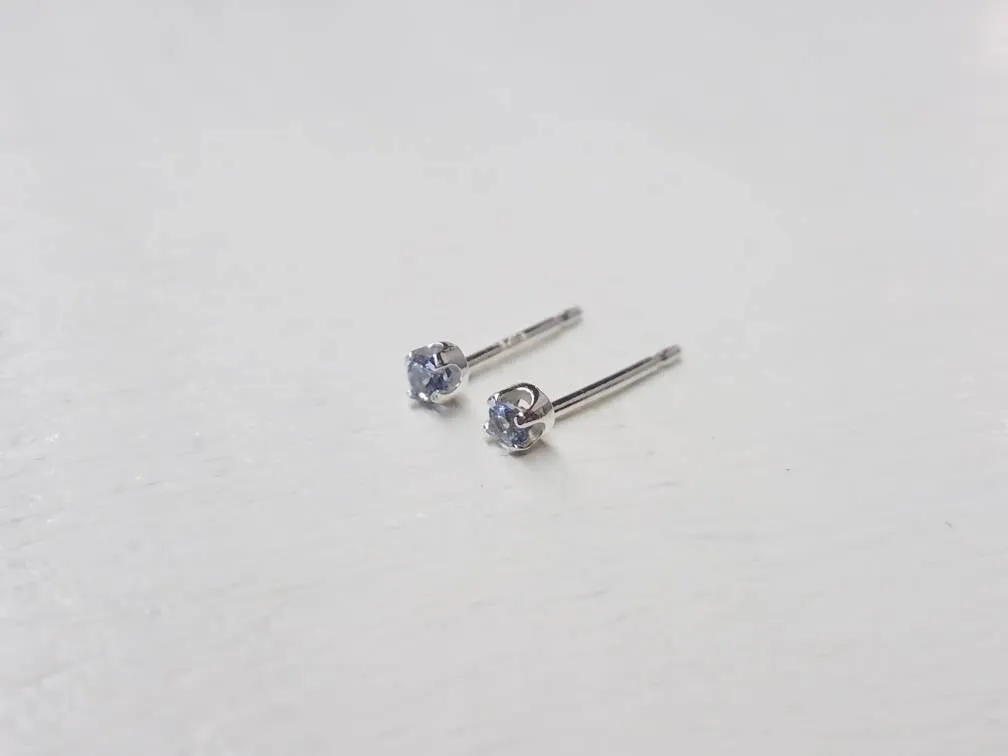 Aquamarine Stud Earrings in Sterling Silver