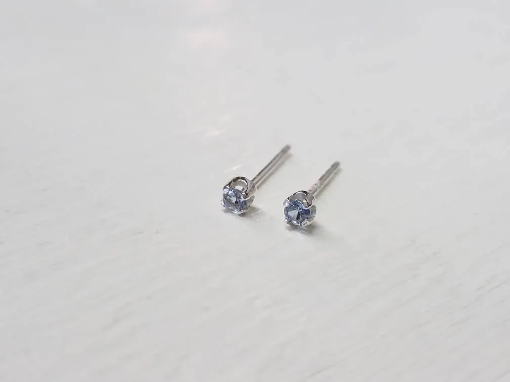 Aquamarine Stud Earrings in Sterling Silver