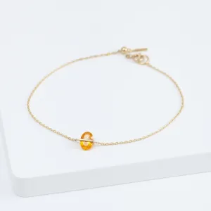 Band one-of-a-kind oval mandarin garnet bracelet