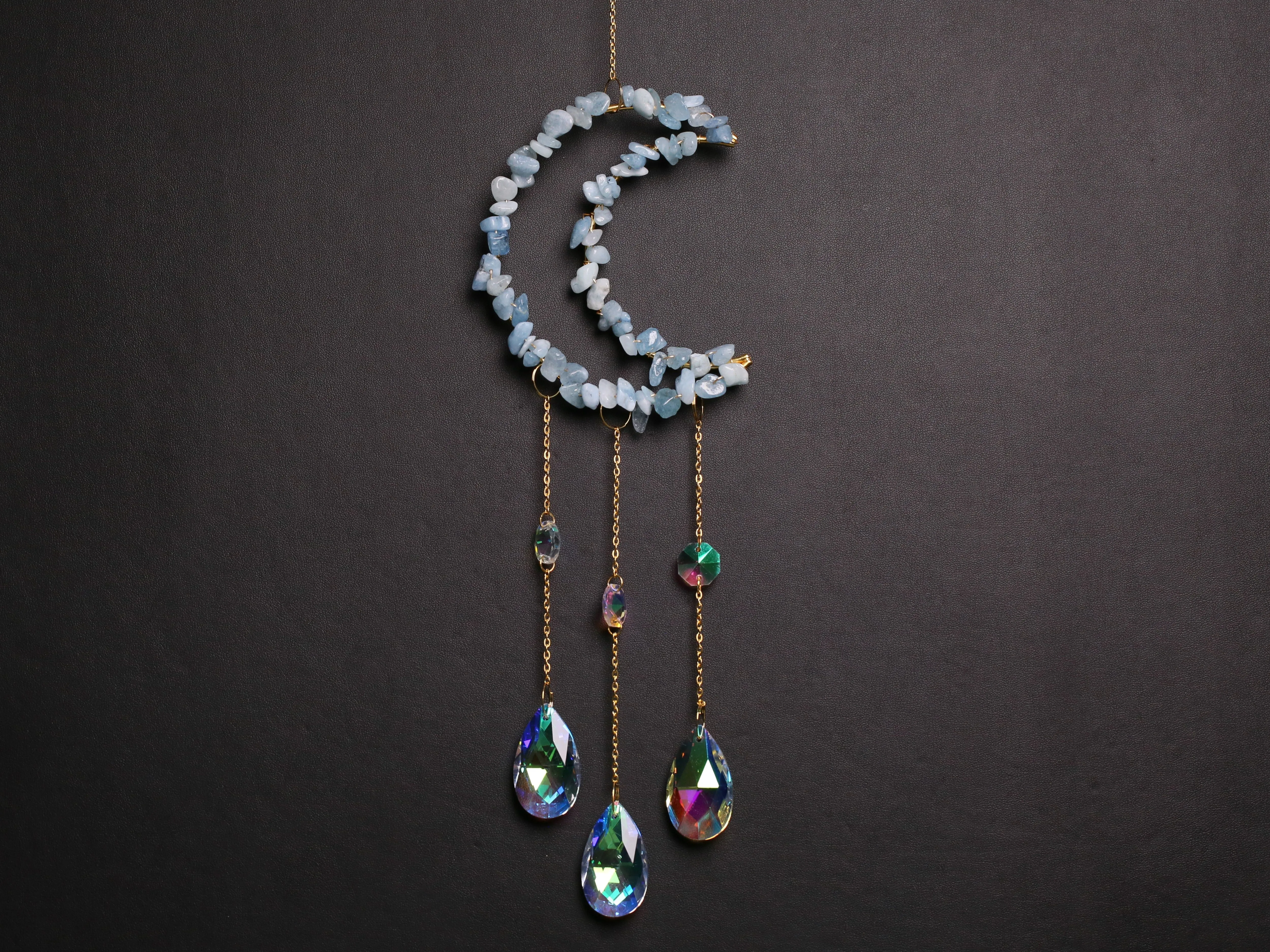 Big moon Sun catcher with crystal chips