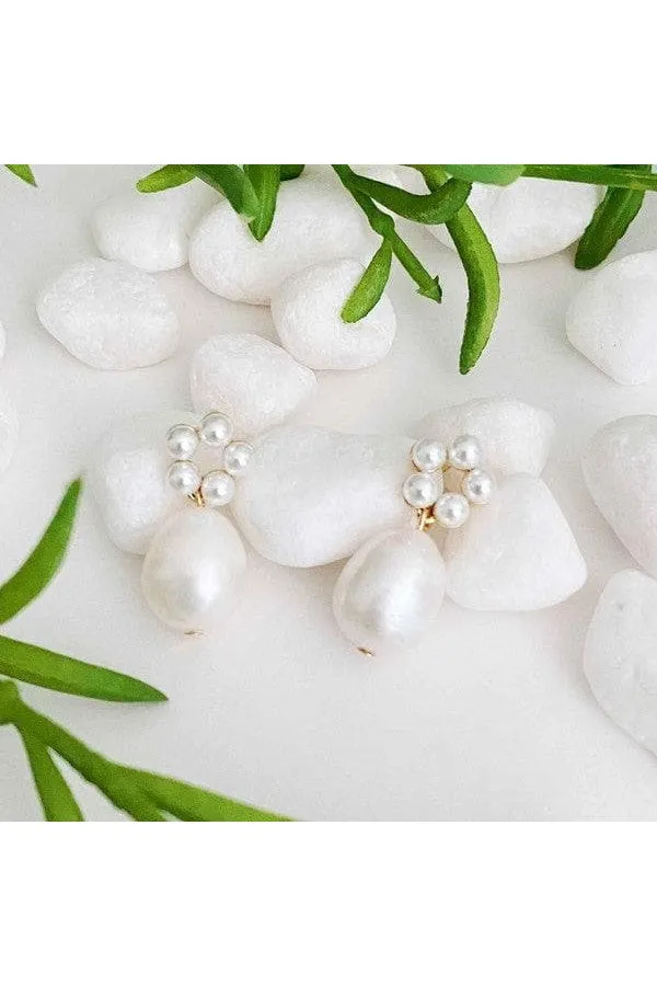 Blooming Freshwater Pearl Drop Earrings