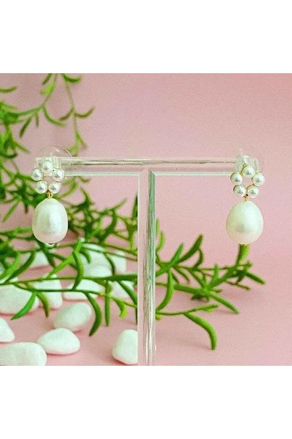 Blooming Freshwater Pearl Drop Earrings