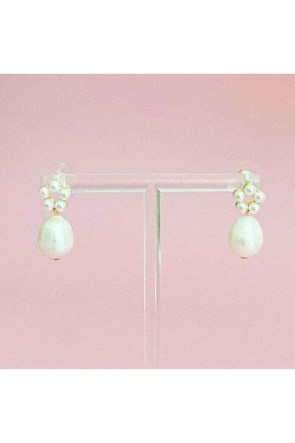 Blooming Freshwater Pearl Drop Earrings