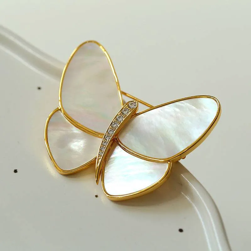 Butterfly Colorful Mother of Shell Brooch