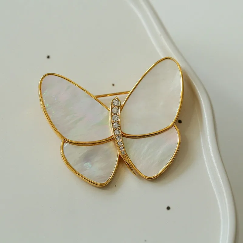 Butterfly Colorful Mother of Shell Brooch